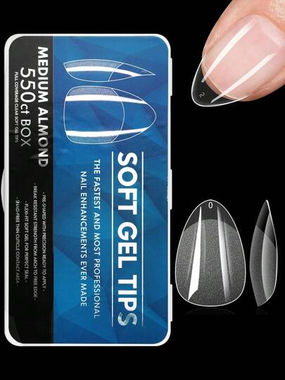 600Pcs Full Cover Press On Nail Tips Stiletto Almond Square Coffin French False Fake Soak Off Gel Nail Extension Tips Capsule Diy Press On Nails Nail Supplies Nails