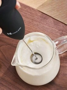 1pc Handheld Electric Milk Frother, Mixer, Whisk, For Kitchen Use (Batteries Not Included) - Black - View 6