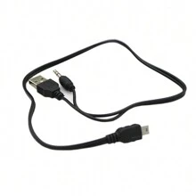 Electric Replacement Portable Mini 5pin 3.5mm Speaker Charging Male USB Cable - Black - View 4