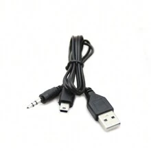 Electric Replacement Portable Mini 5pin 3.5mm Speaker Charging Male USB Cable - Black - View 6