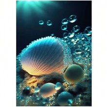 1入組海灘帆布畫，海邊貝殼、海星海洋海報壁畫印刷風景北歐牆壁圖片家居裝飾，不附框架