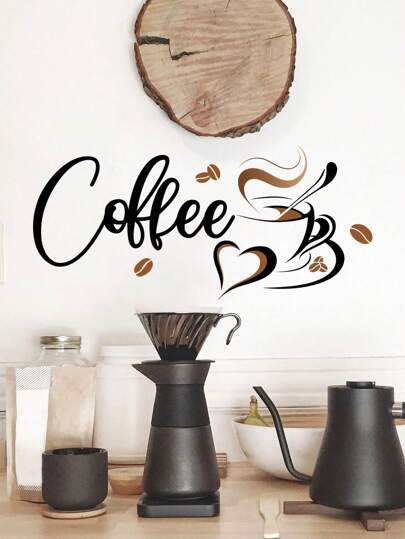 1 pezzo Adesivo decorativo da parete con citazione in inglese semplice per tazza da caffè, per soggiorno e sala da pranzo, decorazione per la casa, adesivi, decalcomanie da parete, decalcomanie in vinile per decorazioni domestiche, articoli per decorazioni primaverili per rinnovare la tua casa, adesivi decorativi Rama, regali per compleanni e lauree