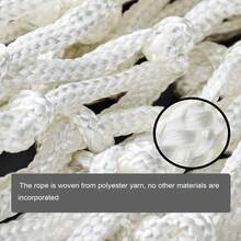 4 piezas Redes de canasta de baloncesto de calidad premium blancas, reemplazo profesional, cuerda tejida de poliéster gruesa, se ajusta a aros de baloncesto estándar interiores o exteriores con 12 lazos - Blanco - Ver 2