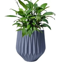 Vaso para planta Decorativo luxo modelo origami em polietileno com tratamento UVA e UVB - azul - Visão 4