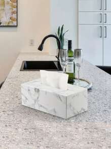 1 件，纸巾盒，大理石纹纸巾盒，家用日常桌面纸巾收纳盒，适用于卧室、客厅和车内，家居装饰，厨房小工具家居浴室装饰浴室收纳秋季装饰返校