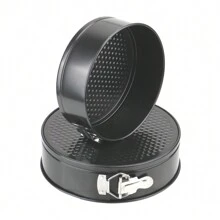 廚房用品圓形蛋糕盤烘焙烤盤可拆底無粘金屬烤模碳鋼蛋糕模具 - 黑色 - 查看 7