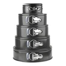 廚房用品圓形蛋糕盤烘焙烤盤可拆底無粘金屬烤模碳鋼蛋糕模具 - 黑色 - 查看 4