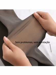 Meia-Calça Térmica Forrada Peluciada Translúcida de Lã Feminina Super Elástica Slim 220g