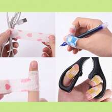 5PCS Self-Adhesive Elastic Bandage, Cute Cartoon/Solid Color Finger Bandages For Students - Anti-Wear Hand Tape For Writing/For Fixing Fingers, Toes, Nude Sport Tape, Self-Adhesive Finger Cover (Color Random) Gym Accessories Sales Sports Tape