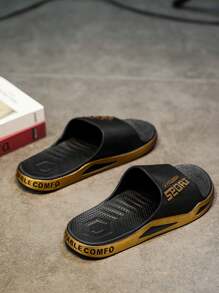 Men's Slip-Resistant Outdoor Slippers, Summer Bathroom Shower Shoes, Indoor Home Couples Flip Flops, Men's Style