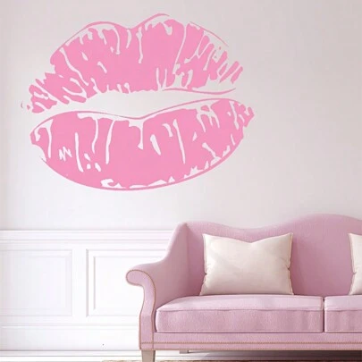 1pc Creative And Sexy Lips Wall Sticker Best For Wall Decor, Living Room Decor, Removable Sticker, Stickers, Wall Decal, Vinyl Decal For Home Decorations, Spring Decoration Items Refresh Your Home, Rama Decoration Stickers