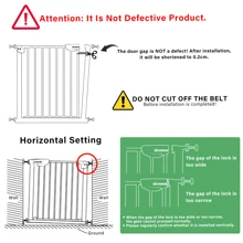 UBRAVOO Babygitter Für Türen Und Treppen, Höhe 100cm, Sicherheits-Haustiergitter, Spannungstyp, Automatische Schließung, Hohe Ausführung, Dreifache Verriegelung, Offen - White - View 9