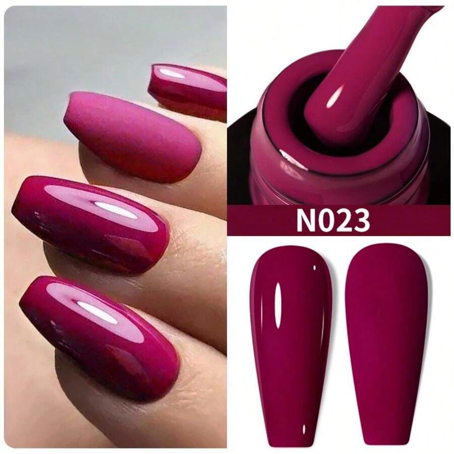 XEIJAYI 1pc 7.3ml Gel Nail Polish, French Nail Polish, Soak Off UV Light Cure Gel Polish, Art Design Manicure Salon DIY Salon Gel - 中紫紅色 - 查看 1
