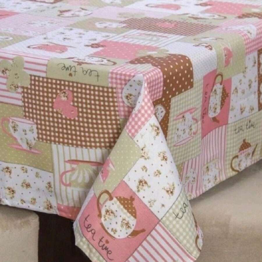 Printed Tablecloth 4 Places 1.00x1.40 For Oxford Kitchen Decoration RECTANGULAR TABLECLOTH - Baby Pink - View 1