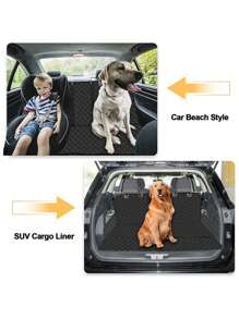 Dog Car Seat Protector, Back Seat Pet Car Seat Protector Pad, Non-Slip Seat Cover Fit Most Sedans, Trucks, SUVs, With Armrest - Black
