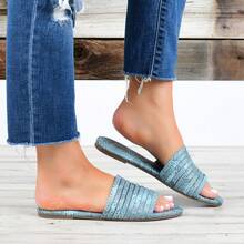 Womens Multi Strap Slide - Màu xanh lam - Xem 2