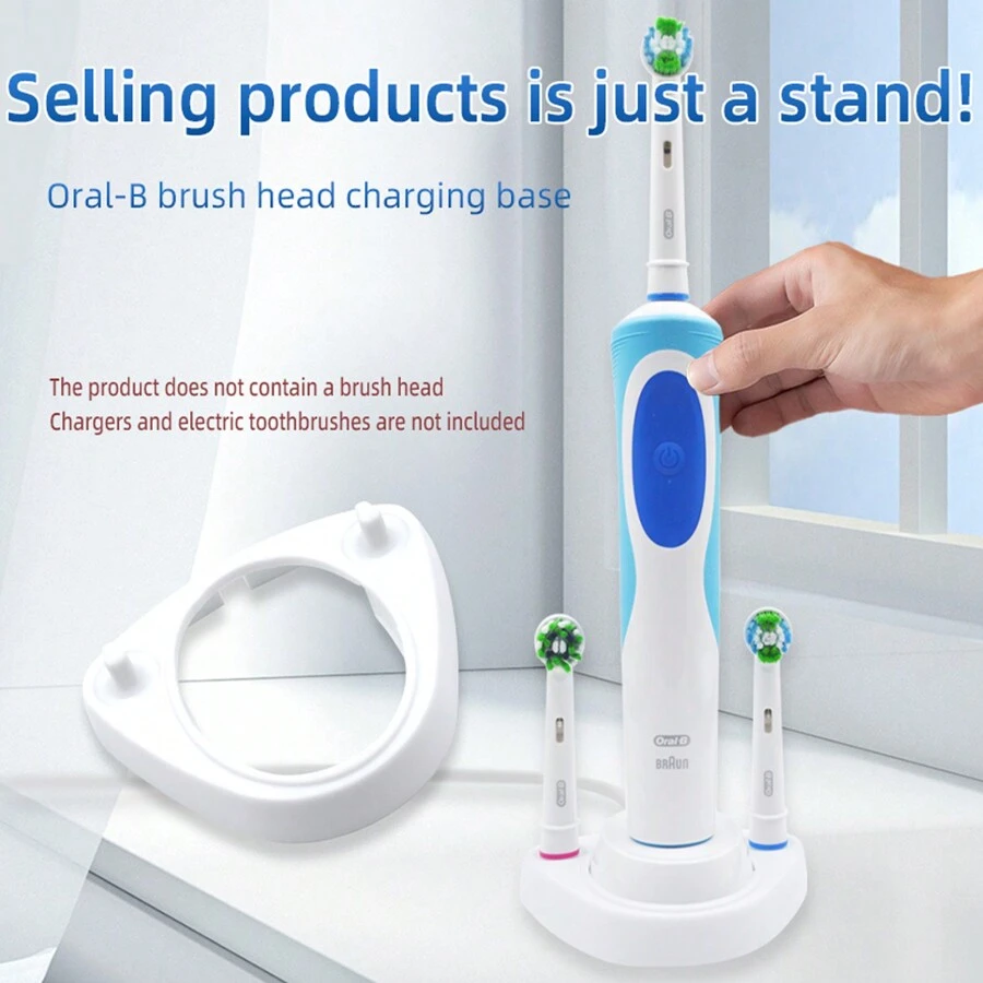 Universal Electric Toothbrush Charging Base Stand, White - White - View 1