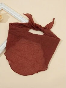 1 peça de lenço fofo e estiloso com cor sólida minimalista e borda ondulada, lenço triangular multifuncional para uso casual, férias e moda versátil