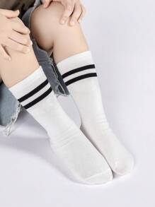 5 Paar Kinder Kleinkind Fußballsocken Jungen Mädchen Kniestrümpfe mit gestreiftem Schlauchsocken, sportliche lange Socken für Jungen Mädchen