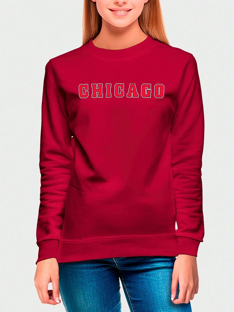 Teen Girls Sweatshirts - Màu Đỏ Sâu - Xem 1