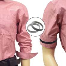 1pc/2pcs/3pcs/6pcs Men Elasticated Arm Band Unisex Elasticated Shirt Sleeve Holder Stretchy Elastic Metal Sleeve Garters Clothing Accessories Metal Decorative Bracelet - Multicolor - View 8