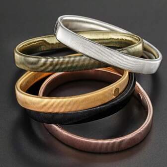 1pc/2pcs/3pcs/6pcs Men Elasticated Arm Band Unisex Elasticated Shirt Sleeve Holder Stretchy Elastic Metal Sleeve Garters Clothing Accessories Metal Decorative Bracelet