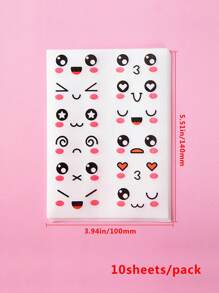 10 Cái/gói Hình Dán Tự Dính Biểu Hiện Cô Gái Dễ Thương, Hình Dán Hoạt Hình Graffiti Ngộ nghĩnh Cho Chai Nước, Hành Lý, Sổ Tay Trang Trí - Nhiều màu - Xem 12