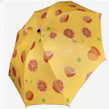 1入女用三折傘，可用於陽光和雨天，黑色乙烯基遮陽UV保護傘