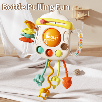 1pc Baby Pull-And-Go Toy Made Of Soft, Chewable Rubber Material, Color Random