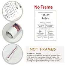 1 件《厕所趣味规则》帆布海报、浴室装饰墙画、厕所墙画、无框帆布印刷品、现代帆布墙画、房间海报、房间装饰用品、家居装饰、西方装饰、浴室装饰