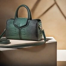 1pc New Fashion Crocodile Skin Pattern Handheld Crossbody Bag, Large Capacity Storage, Stylish And Simple, PU Material, Travel Daily Essential Storage Bag, Cosmetic Travel Bag - Multicolor - View 10