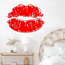 1 件创意性感嘴唇墙贴，最适合墙壁装饰、客厅装饰、可移除贴纸、贴纸、墙贴花、家居装饰乙烯基贴花、春季装饰品让您的家焕然一新、Rama 装饰贴纸
