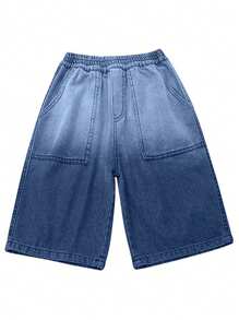 Pantalones cortos de verano para niño preadolescente, pantalones cortos de mezclilla nuevos de 2024 para niños grandes, diseño casual y moderno