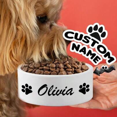 1pc Custom Dog Name Bowls, Personalized Pet Water Bowl, Custom Dog Bowl With Name, Custom Dog Bowl, Personalized Dog Food Bowl With Name, Dog Gift, Cat Gift, Gift For Dog Lover