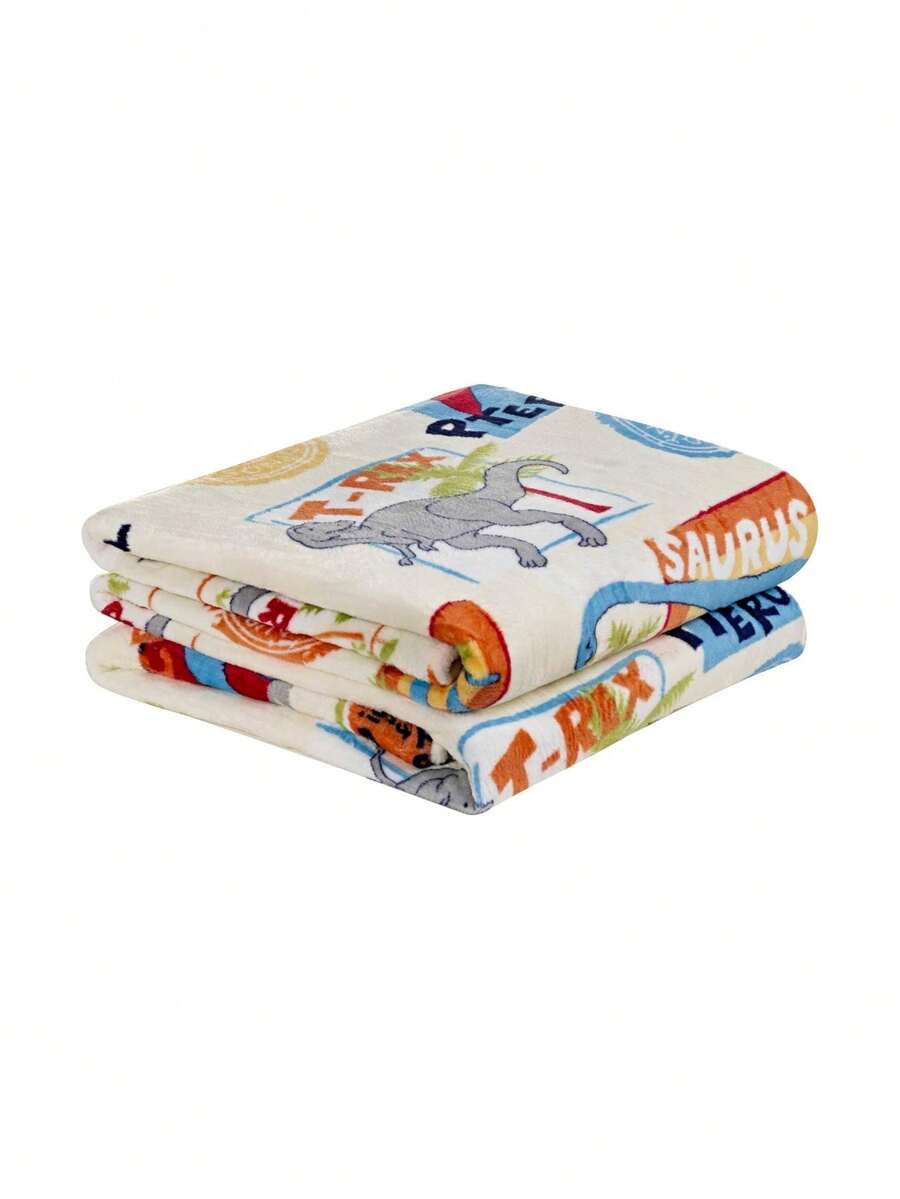 Single Blanket Printed Bouti Soft Anti-Allergic - khủng long - Xem 1