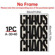 1pc,Retro Style Black And Beige Quote, Chill Home, Chaos, Textured Poster, Typography Canvas Painting, No Frame,Wall Art Gifts Birthday Graduation
