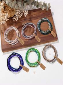 4 Cái/bộ Hạt Pha Lê Vòng Tay Dành Cho Nữ Trong Suốt Nhiều Màu Sắc Pha Lê Thủy Tinh 3X4 Mm Hạt Căng Vòng Tay Đồ Trang Sức - Nhiều màu - Xem 5