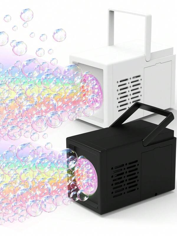 Machine à bulles électrique automatique portable pour enfants, pour les rassemblements d'amis, les représentations sur scène, les cadeaux d'anniversaire (piles et solution de bulles non incluses)