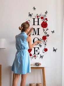 1 miếng dán tường hình bướm và chữ, miếng dán tường nghệ thuật tự dính màu đen để trang trí nhà cửa, miếng dán, miếng dán tường, miếng dán vinyl để trang trí nhà cửa, vật dụng trang trí mùa xuân làm mới ngôi nhà của bạn, miếng dán trang trí lễ hội quà tặng sinh nhật tốt nghiệp - màu đen - Xem 9