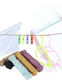 1 Dây Phơi Quần Áo Nylon Chống Gió Đa Năng (5m) -(10m) Để Sấy Quần Áo Ngoài Trời, Lều, Cứu Hộ Khẩn Cấp, Dây thừng, Dây Nylon, Đèn, Thích Hợp Cho Cắm Trại, Dây Buộc An Toàn, Dây Phơi Quần Áo Trong Nhà/Ngoài Trời - Nhiều màu - Xem 5