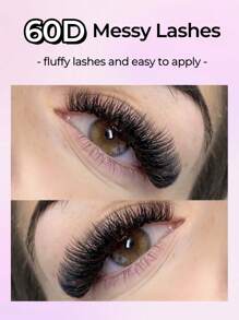 200 簇睫毛 60D 蓬松 DIY 睫毛延长，卷翘长单根睫毛，9-16 毫米，浓密仿貂皮睫毛簇延长 DIY 家用睫毛簇，睫毛簇，单根睫毛，睫毛，假睫毛 - C - 查看 2