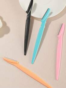4 piezas/8 piezas Recortadoras y afeitadoras de ceja de una sola hoja coloridas, herramientas de belleza para cejas recortadoras de cejas y barbas con estuche protector