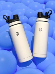 24/32/40oz Stainless Steel Insulated Bottle, 3 Drinking Methods With Flexible Straw And Direct Drinking Mouth, Dual Wall Vacuum, Portable And Suitable For Sports And Travel - trắng - Xem 1