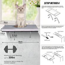Cat Window Seat Perch, Cat Window Bed For Window Sill Mounted Indoor,Cat Perch Window Seat For Cats Hanging Cat Bed For Sunbathing,Gray,Max 35lbs - 灰色 - 查看 2