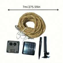 1入組太陽能手工製作的復古繩燈戶外露營串燈防水銅絲仙女氛圍燈，具有8種照明模式，適用於庭院、牆壁、屋頂、陽台、花園、露台、節日裝飾