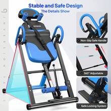 Gravity Heavy Duty Inversion Machine Back Pain Relief Inversion Table With Adjustable Protective Belt Stretcher Machine - Black - View 6