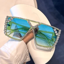Fashionable Oversized Pearl Embellished Fashion Glasses For Women, Outdoor Cycling Beach Hollow Out Inlaid Sparkling Pearls Ins Style - Multicolor - View 5