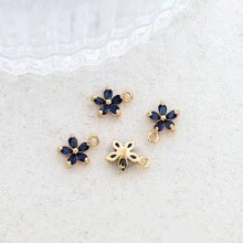 4 piezas de colgantes de flores coloridas simples con 8 colores diferentes (de 5 pétalos) para manualidades de pendientes, pulseras, collares, materiales para hacer joyas para el Día de San Valentín