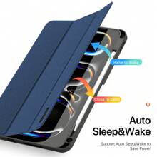 DUX DUCIS 1pc DUCIS Trifold Tablet Case Compatible With Galaxy Tab, IPad, XM Pad, Redmi Pad, Tab, Pixel Tablet, Nokia T21, OnePlus Pad/OPPO Pad 2, Realme Pad, Realme Pad 2 11.5, With Stylus Pen Holder & Auto Sleep Wake, Dirt-Resistant Shockproof, Anti-Fingerprint, Magnetic Closure, Anti-Scratch, Trifold Stand