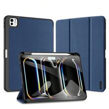 DUX DUCIS 1pc DUCIS Trifold Tablet Case Compatible With Galaxy Tab, IPad, XM Pad, Redmi Pad, Tab, Pixel Tablet, Nokia T21, OnePlus Pad/OPPO Pad 2, Realme Pad, Realme Pad 2 11.5, With Stylus Pen Holder & Auto Sleep Wake, Dirt-Resistant Shockproof, Anti-Fingerprint, Magnetic Closure, Anti-Scratch, Trifold Stand